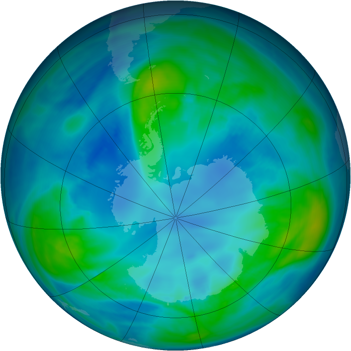 Antarctic ozone map for 24 April 2008